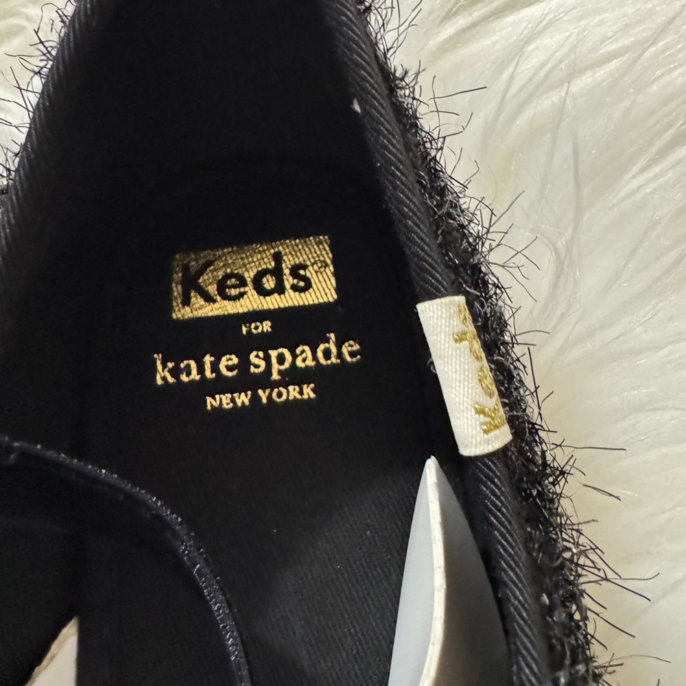 NWT Kate Spade Keds Black Kickstart sparkle tinsel Sneakers size 9 - Picture 5 of 15